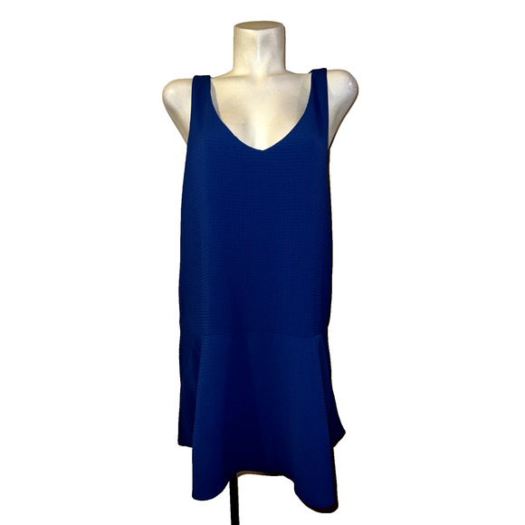BB Dakota Dresses & Skirts - New BB DAKOTA Nordstrom Women's Sz L Blue Textured Fit & Flare Sleeveless Dress